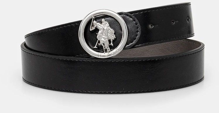 Kožený opasok U.S. Polo Assn. Marshal dámsky, čierna farba, AIUQQ2567WAJ