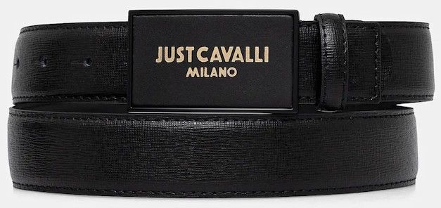 Kožený opasok Just Cavalli pánsky, čierna farba, 78QA6F10 ZPA42