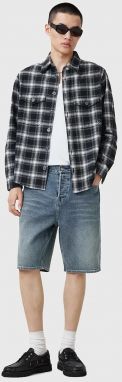 Rifľové krátke nohavice AllSaints SWITCH pánske, M022TC