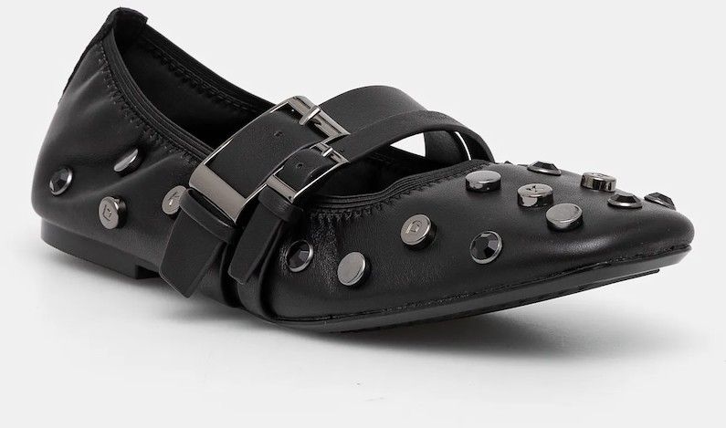 Kožené balerínky Dkny Davey čierna farba, K1552868