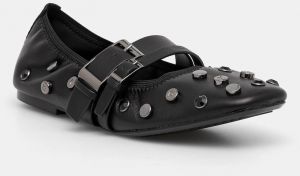 Kožené balerínky Dkny Davey čierna farba, K1552868