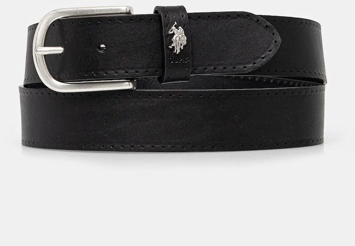 Kožený opasok U.S. Polo Assn. Dallas pánsky, čierna farba, WEUDX2641MHA