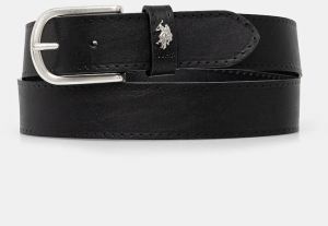 Kožený opasok U.S. Polo Assn. Dallas pánsky, čierna farba, WEUDX2641MHA
