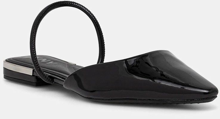Baleríny Dkny Cabbi čierna farba, s otvorenou pätou, K1500146