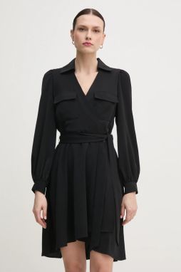 Šaty Dkny čierna farba, mini, áčkový strih, DD3K7484