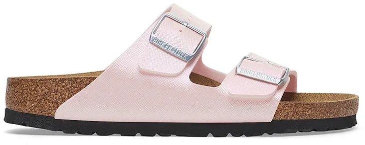Šľapky Birkenstock Arizona Saffiano Iridescent dámske, ružová farba, 1029511