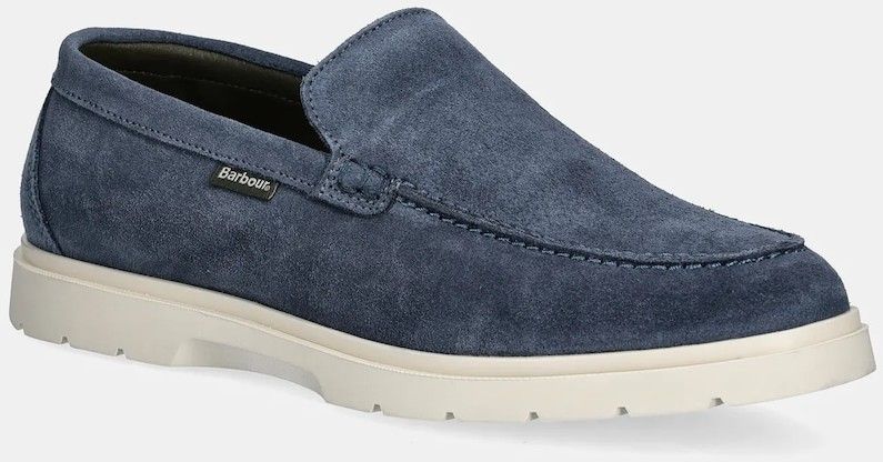 Semišové mokasíny Barbour Carty pánske, tmavomodrá farba, MFO0797BL72