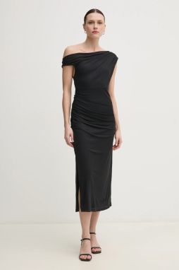 Šaty Dkny čierna farba, midi, priliehavá, DD5M1H45