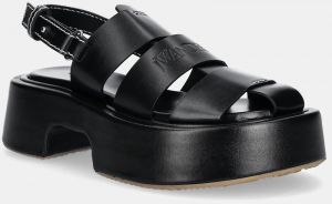 Kožené sandále JW Anderson dámske, čierna farba, na platforme, SN0099 LA0323 999