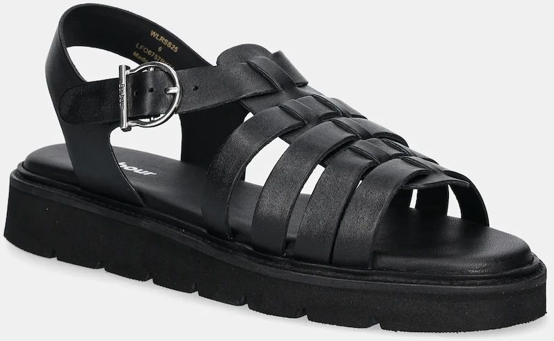 Kožené sandále Barbour Otterburn dámske, čierna farba, LFO0757BK51