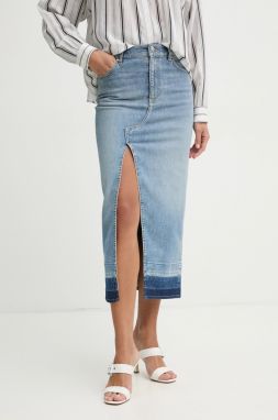 Rifľová sukňa Pinko maxi, rovný strih, 104628 A2EA