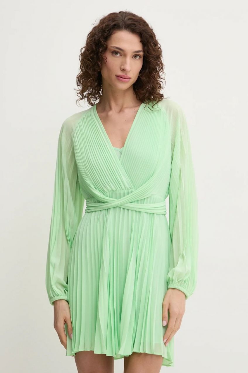 Šaty Twinset zelená farba, mini, áčkový strih, 251TP2334