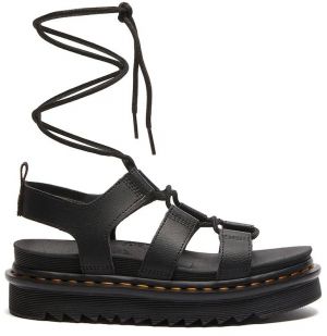 Kožené sandále Dr. Martens Nartilla dámske, čierna farba, na platforme, DM31617001