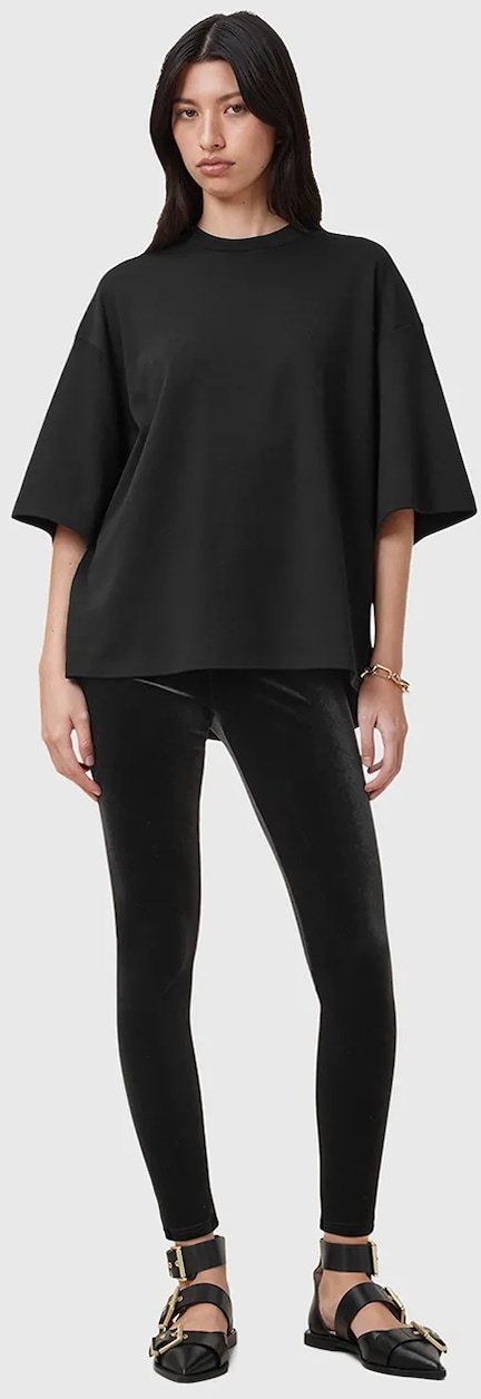 Legíny AllSaints CORA dámske, čierna farba, jednofarebné, W006TZ