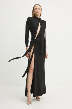 Šaty Elisabetta Franchi čierna farba, maxi, priliehavá, ABR0951E2