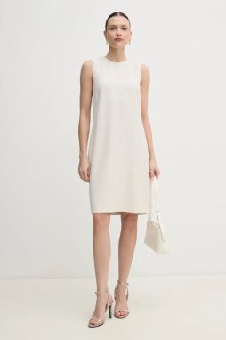 Šaty Calvin Klein béžová farba, mini, rovný strih, K20K208390