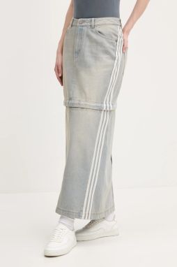Rifľová sukňa adidas Originals DENIM ZIP SKIRT mini, rovný strih, JX9215
