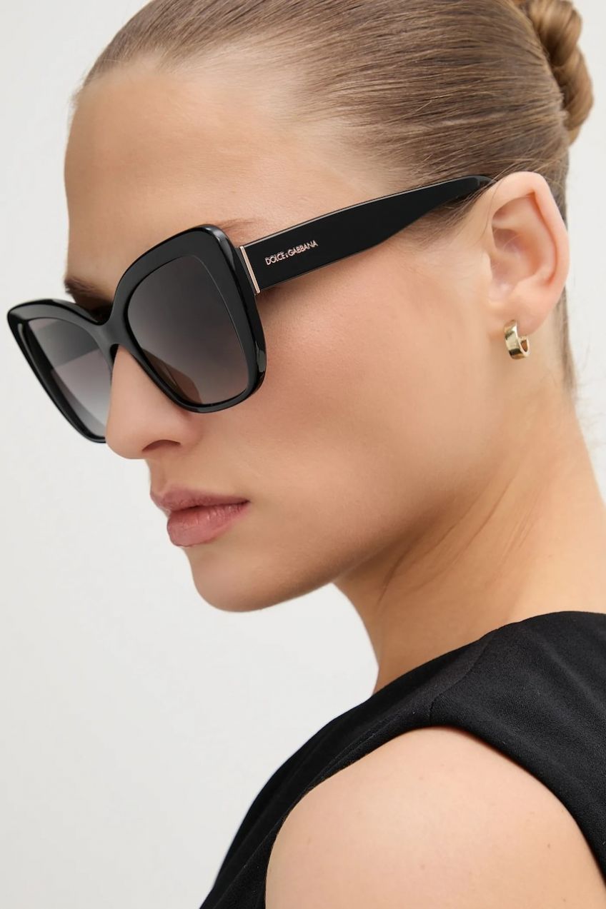 Slnečné okuliare Dolce & Gabbana dámske, čierna farba, 0DG4348