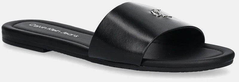 Šľapky Calvin Klein Jeans FLAT SANDAL SLIDE MG dámske, čierna farba, YW0YW01697