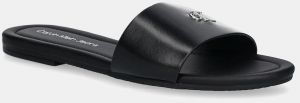 Šľapky Calvin Klein Jeans FLAT SANDAL SLIDE MG dámske, čierna farba, YW0YW01697