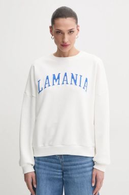Mikina La Mania dámska, biela farba, s nášivkou, URBAN