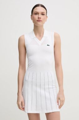 Šaty Lacoste biela farba, mini, áčkový strih, EF0615