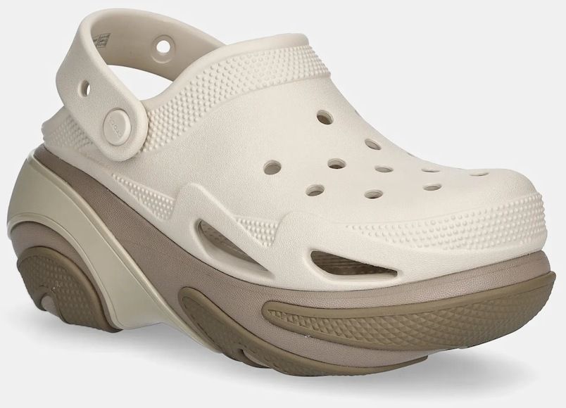 Šľapky Crocs Bubble Crush Clog dámske, hnedá farba, na platforme, 210061.214