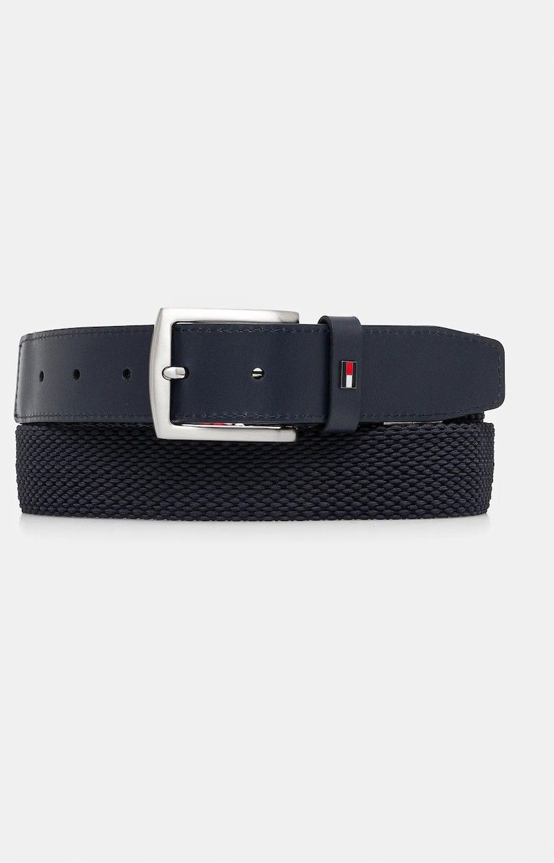 Opasok Tommy Hilfiger pánsky, tmavomodrá farba, AM0AM13376