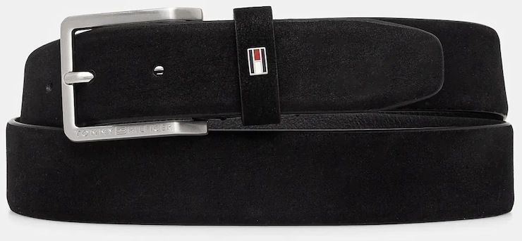 Kožený opasok Tommy Hilfiger pánsky, čierna farba, AM0AM13377