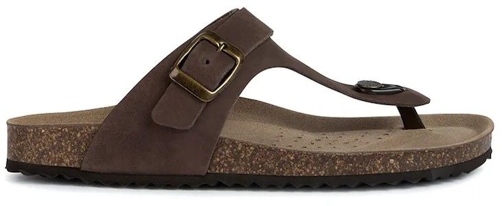 Nubukové šľapky Geox D BRIONIA dámske, hnedá farba, na plochom podpätku, D35LSK 00032 C6009