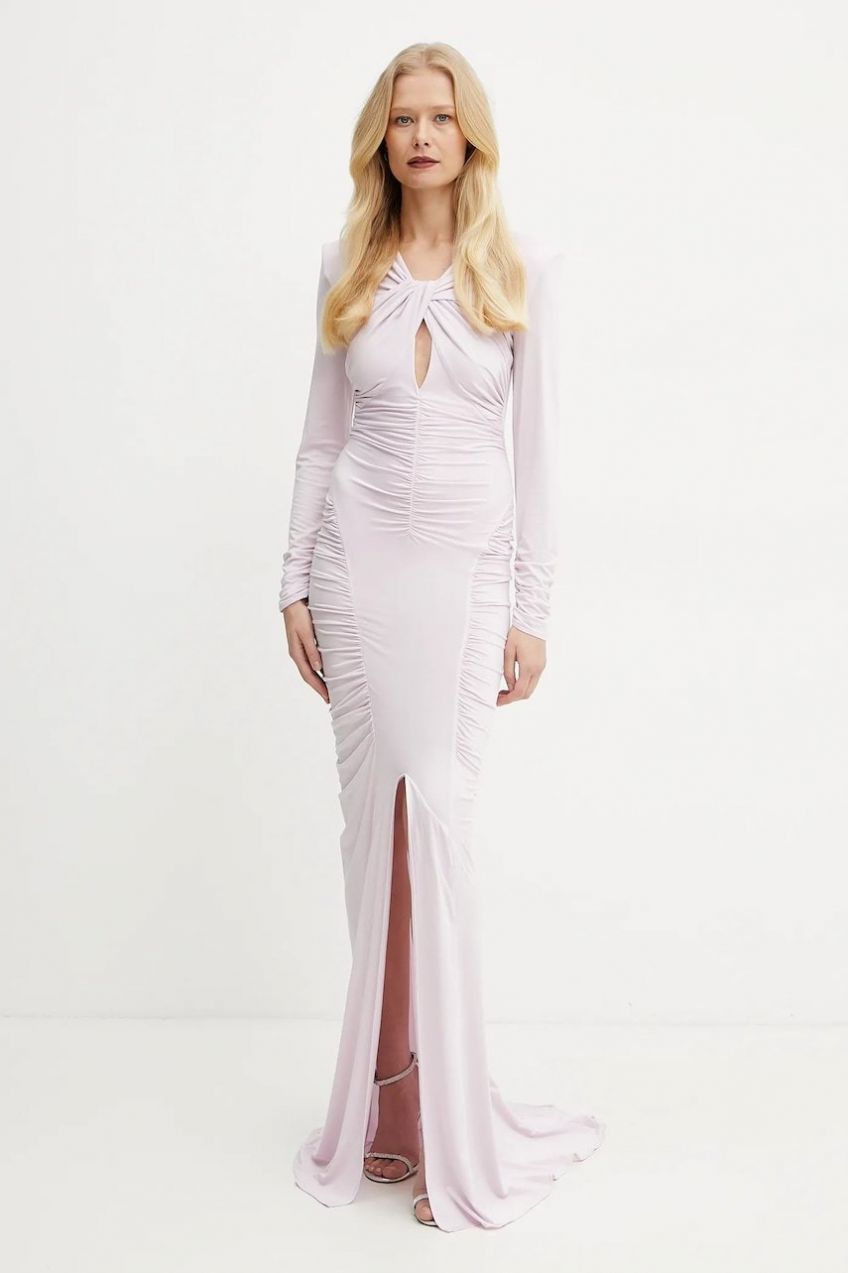 Šaty Elisabetta Franchi ružová farba, midi, priliehavé, ABR3251E2