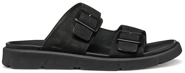 Nubukové šľapky Geox U XAND 2S pánske, čierna farba, U46BGA 00032 C9999