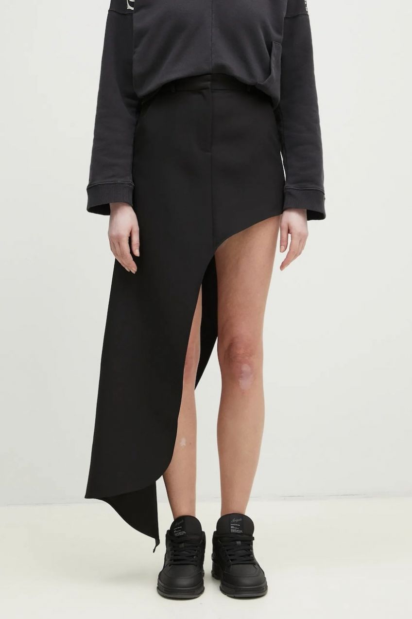 Sukňa Coperni One-Leg Tailored čierna farba, mini, rovný strih, COPJ85F3004