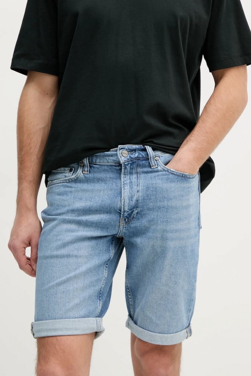Rifľové krátke nohavice Calvin Klein pánske, K10K114079