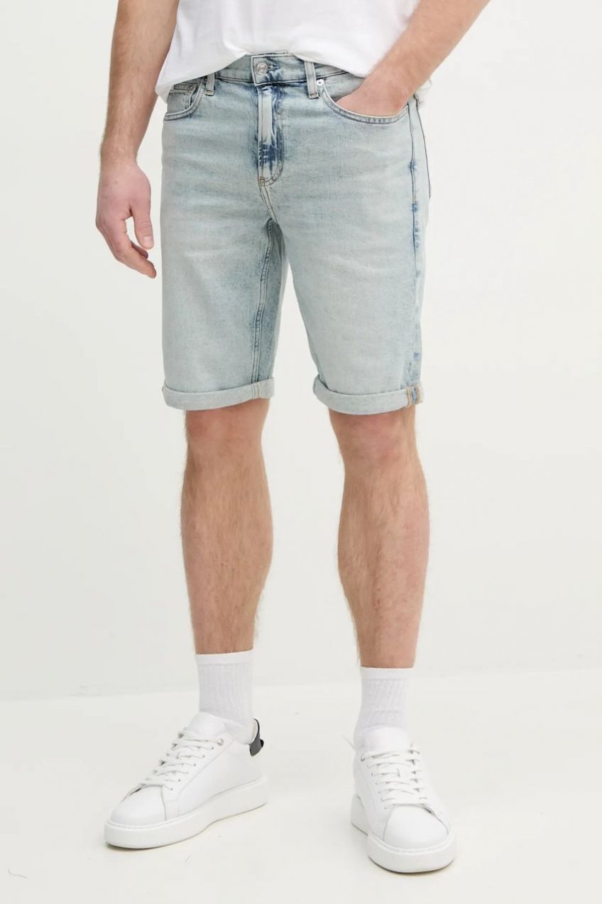Rifľové krátke nohavice Calvin Klein Jeans pánske, J30J327193
