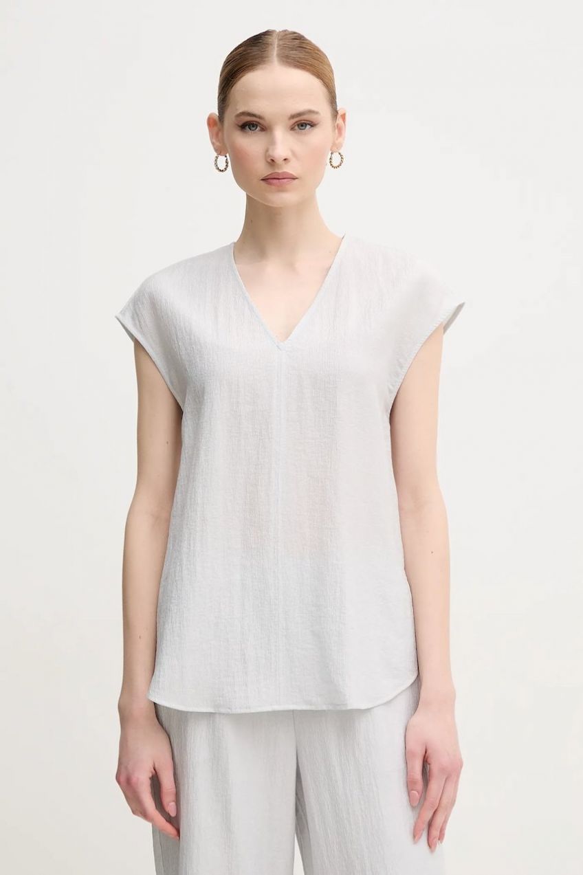 Blúzka Calvin Klein dámska, šedá farba, jednofarebná, K20K208210