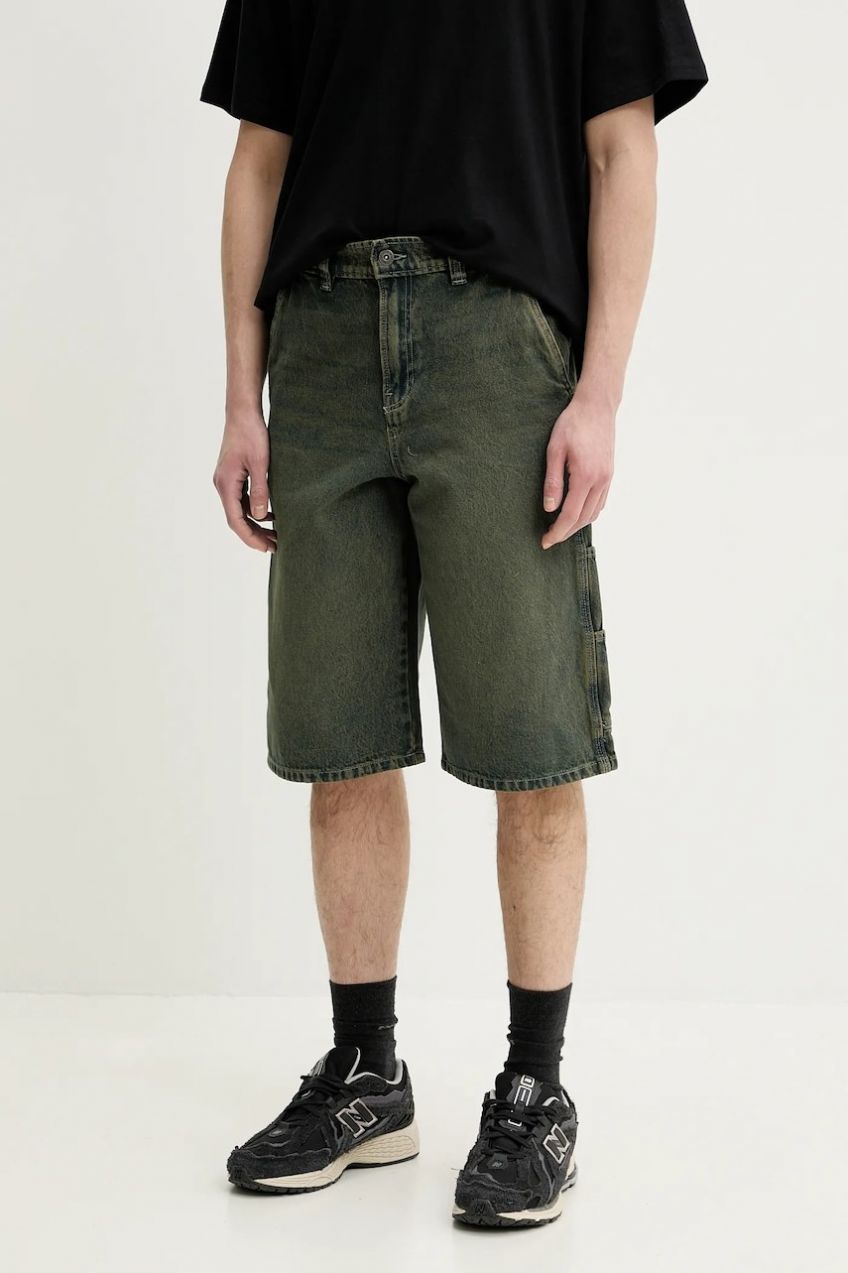 Rifľové krátke nohavice Dickies pánske, zelená farba, DK0A4ZASK571