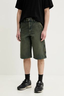 Rifľové krátke nohavice Dickies pánske, zelená farba, DK0A4ZASK571