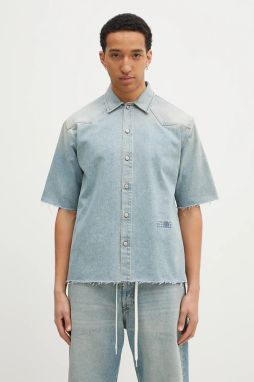 Rifľová košeľa MM6 Maison Margiela pánska, voľný strih, s klasickým golierom, SH0DR0006