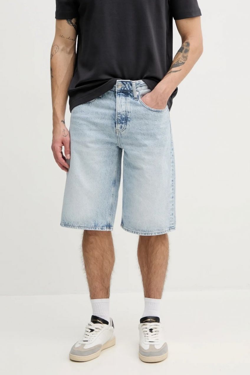 Rifľové krátke nohavice Calvin Klein Jeans pánske, J30J327529