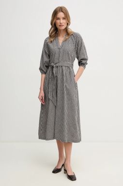 Šaty Barbour Suri čierna farba, midi, áčkový strih, LDR0889NY99