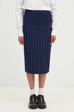 Sukňa adidas Originals Pencil Skirt tmavomodrá farba, midi, puzdrová, JD2576