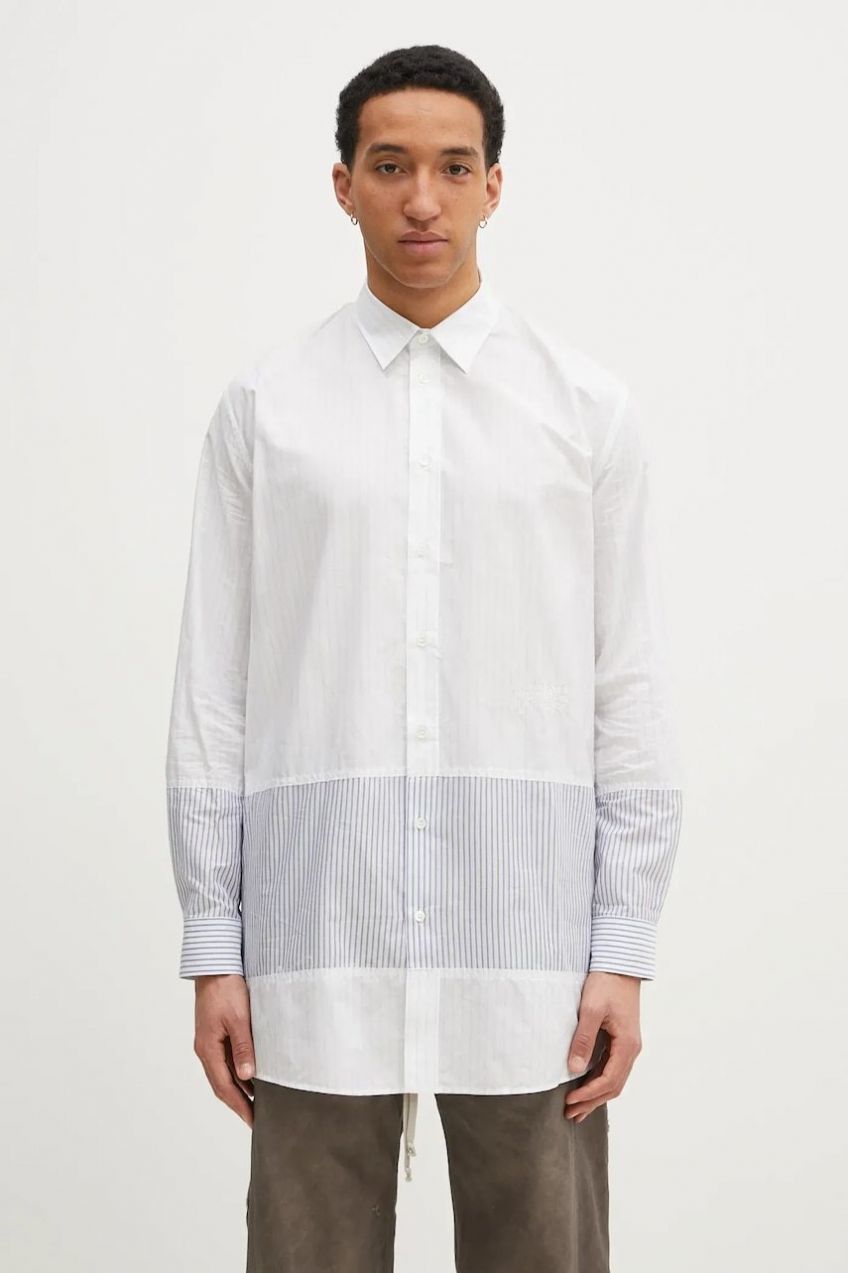 Bavlnená košeľa MM6 Maison Margiela pánska, biela farba, regular, s klasickým golierom, SH0DT0021