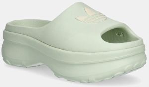 Šľapky adidas Originals Adifom Stan Slide W dámske, zelená farba, na platforme, JH7467
