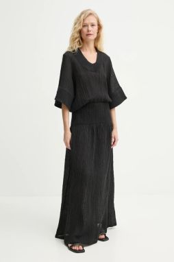 Šaty By Malene Birger ANAIS čierna farba, maxi, áčkový strih, 103391