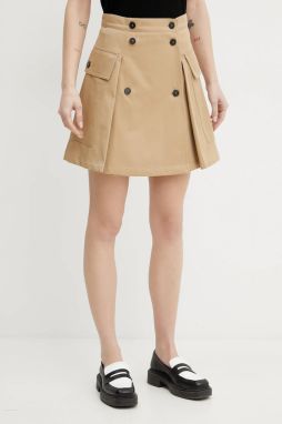 Bavlnená sukňa Weekend Max Mara zelená farba, mini, áčkový strih, 2515101021600