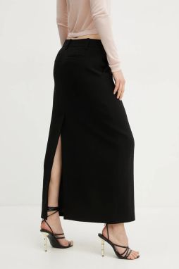 Sukňa MICHAEL Michael Kors čierna farba, maxi, rovný strih, MS570HCENX