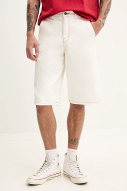 Rifľové krátke nohavice Dickies pánske, biela farba, DK0A4ZASC481