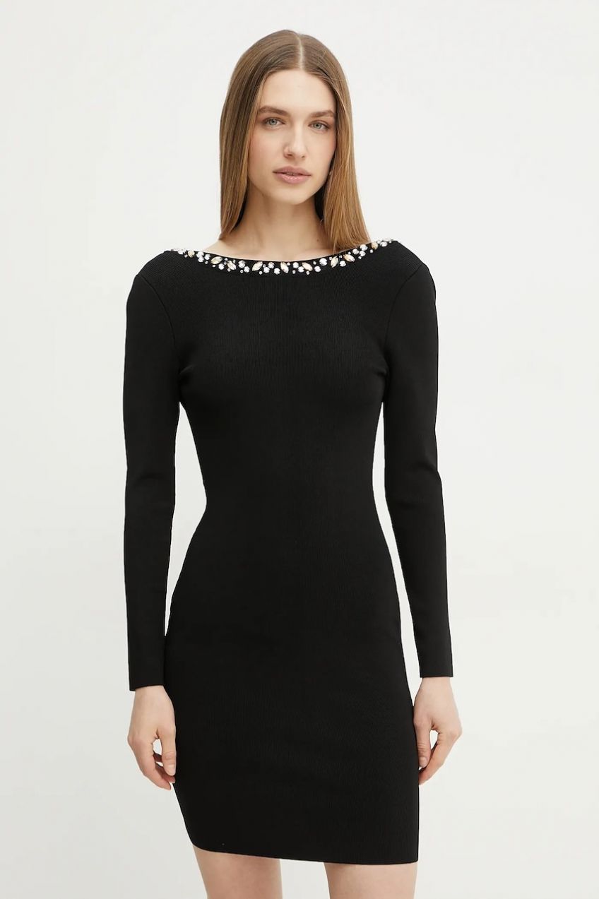 Šaty Marciano Guess LAUREN čierna farba, mini, priliehavé, 5RGK79 5036Z