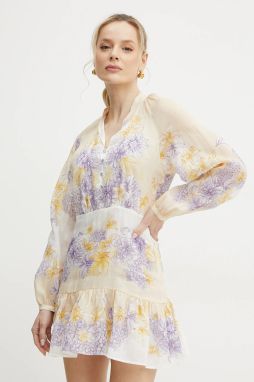 Šaty Twinset béžová farba, mini, áčkový strih, 251TT2060